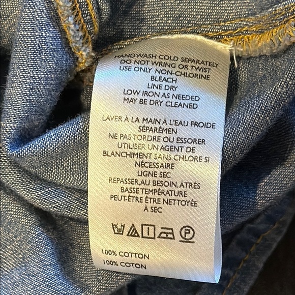 Pilcro sz XS Blue Denim Batwing Dolman Women's Top button down great condition - Picture 7 of 8